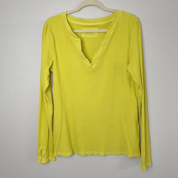 Anthropologie Pilcro green Evanna spliced ribbed long sleeve shirt XL - Picture 2 of 10